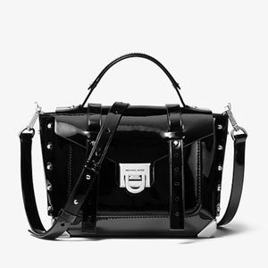 Michael Kors Black Patent Small Manhattan Bag